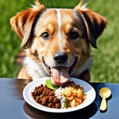 Dog enjoying a healthy meal