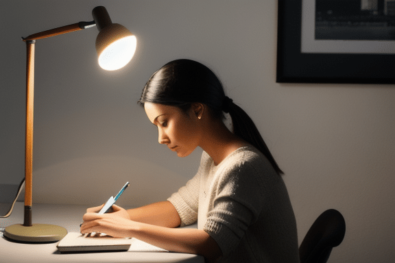 Person working at a well-lit desk