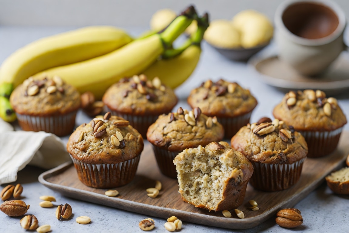 Muffins de Banana e Nozes Um Snack Saudável e Sem Lactose