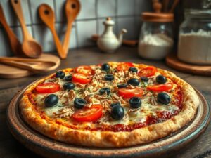 Pizza de Sardinha de Liquidificador Low Carb