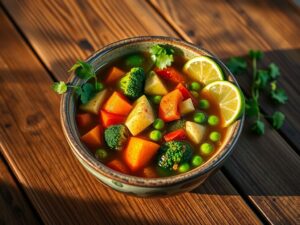 Sopa de Legumes Low Carb com Toque Brasileiro